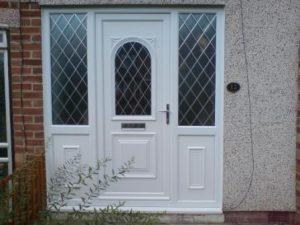 Double glazed door with side panels