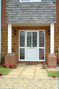 Double glazed door with side panels