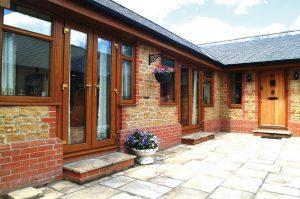 Double glazed oak French door