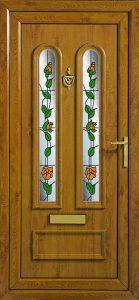 Double glazed woodgrain door